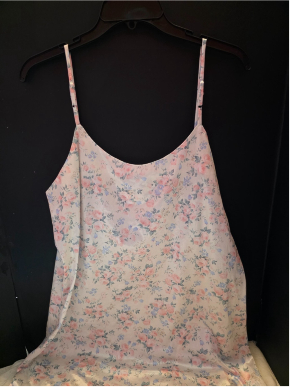 Vintage Nancy King Lingerie Large Floral Slip Dress Sexy USA